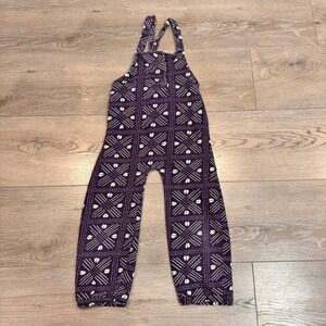 ade + ayo 4T Purple White Geometric Print Cotton Overalls Jumpsuit Sweatsuit